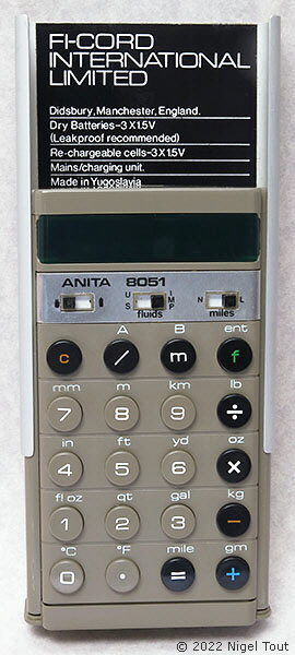 ANITA 8051 with rear cover raised